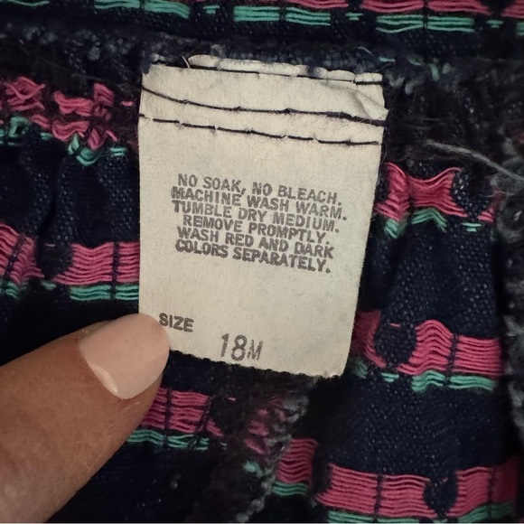 Vintage Oshkosh Denim Jean Floral Tulips Overall Dress Baby Girl Size 18M USA - Picture 6 of 7